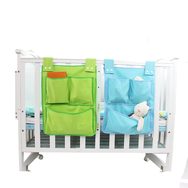 Брезентовая детская кроватка подвесная сумка для хранения новорожденных детей игрушки пеленки подгузник органайзер карман для детской кроватки постельные принадлежности набор 45*35 см