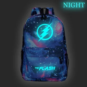 

Superhero Laptop Backpack Fashion Luminous The Flash School Bags For Teenage Girls boys The Flash bag Canvas Travel Mochila