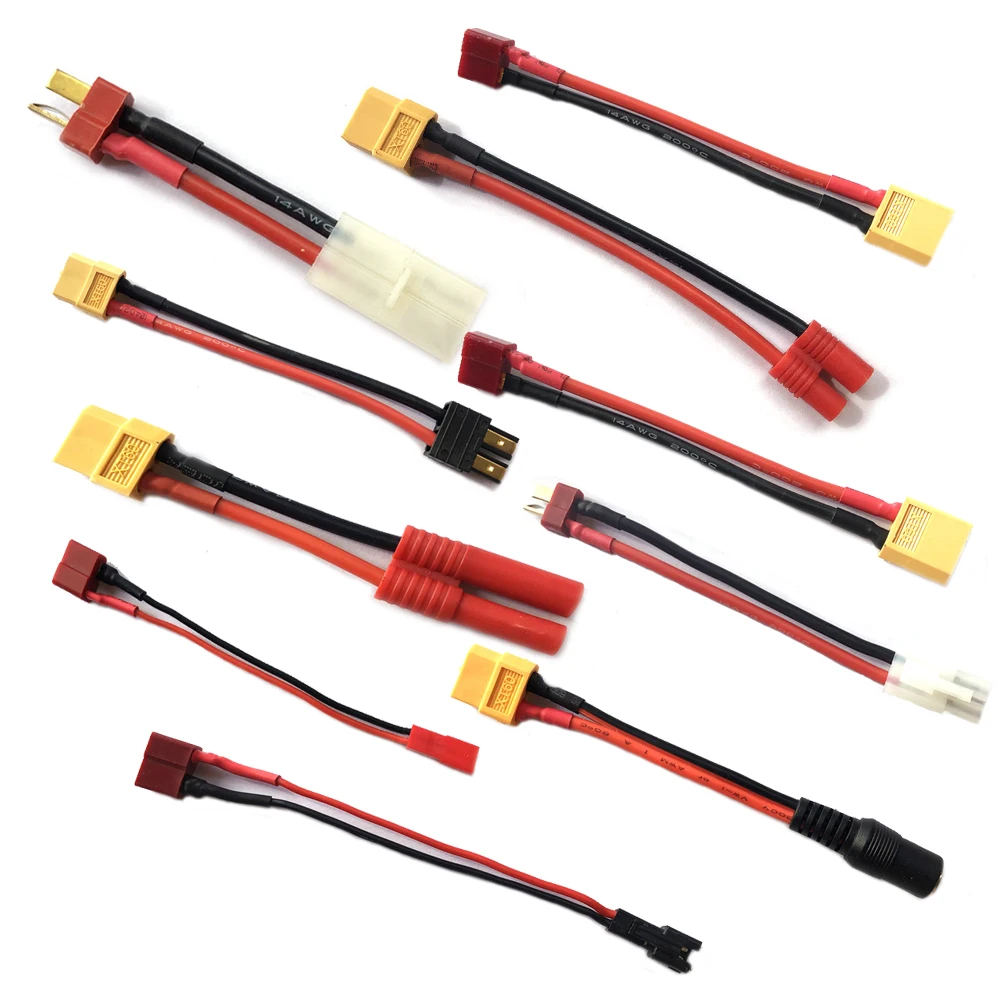 Переходники XT60 EC5 EC3 T Deans 4 0 мм 3 5 JST SM Tamiya Разъемы Адаптера Мама-папа 10 12 14 16Awg см для