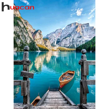 

Huacan 5D DIY Diamond Painting Landscape Full Square/Round Diamonds Embroidery Kits Nature River Decorations Home