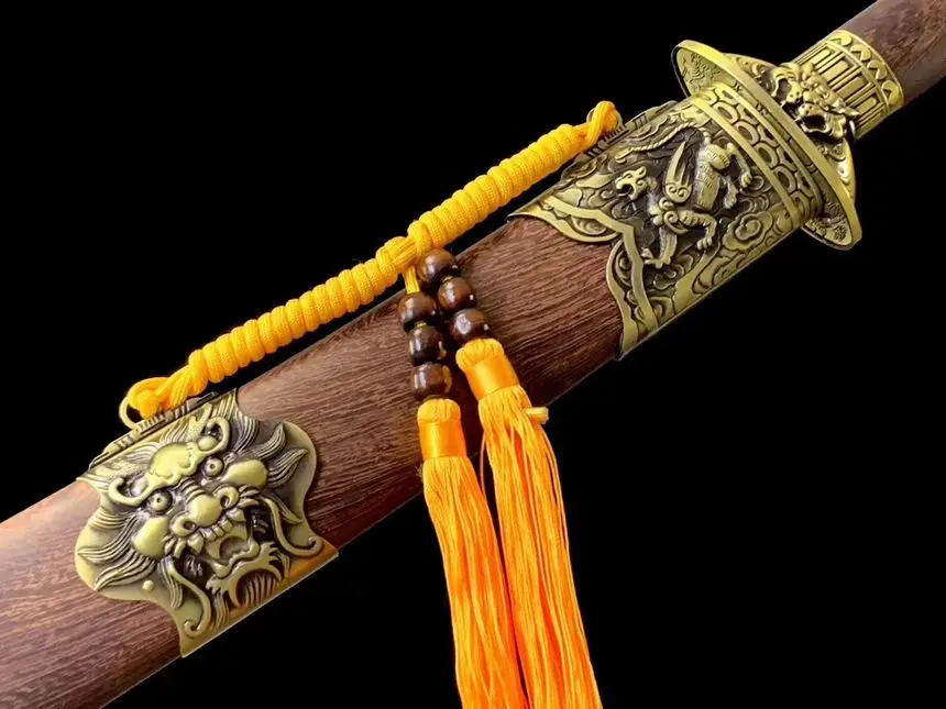 WUSHU Broadsword Blade Chinese Sword Manganese steel Blade DAO Lucky beast case