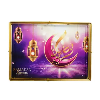 

Ramadan Eid Mubarak Food Dessert Tray Biscuit Fruits Serving Iron Tablewares DIY