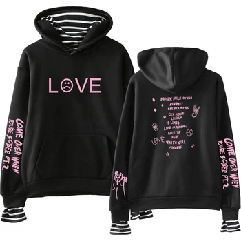 

Harajuku Cool Hot Lil Peep R.I.P. Cool Fashion Printed Fake Two Pieces Hoodies Sweatshirt 2019 New Arrival Women/men Sweatshirt