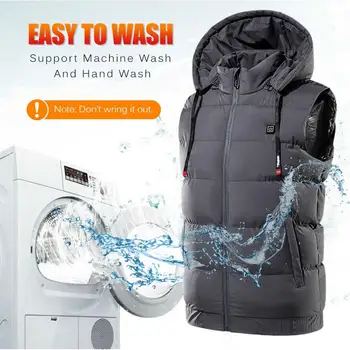 Outdoor USB Heating Vest Jacket Winter Flexible Electric Thermal Clothing Waistcoat Fishing Hiking Warm Clothes Men and Women 3