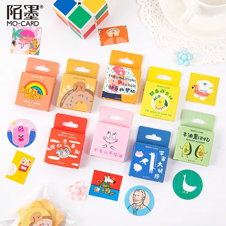 Cartoon Avocado Animal Stickers Set - Cute Decorative Flakes for Bullet Journaling, Scrapbooking, and School Supplies (45 PCS)