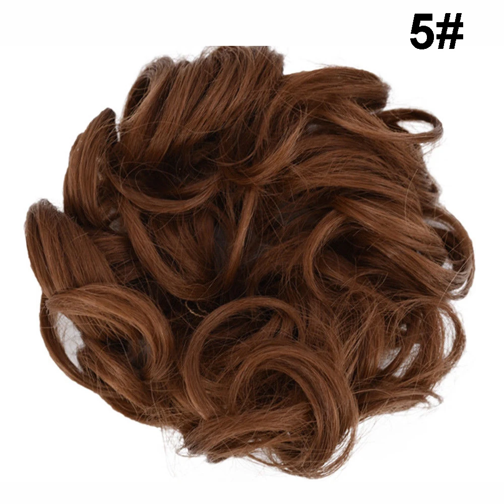 Энергичный кудрявый грязный булочка поддельные волосы резинка для волос обертка MessyBun шиньон женский Хвостик Держатель для наращивания волос - Цвет: 5