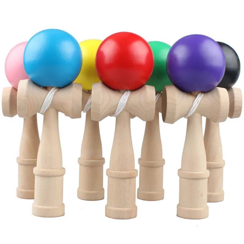 1 шт. бамбуковые ПУ краски деревянные шары Kendama умелые Jumbo На Открытом Воздухе жонглирование игры шары игрушки для подарка Профессиональный деревянный рок