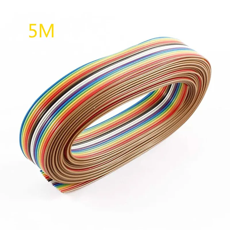 5M 10-pin rainbow color flat cable IDC wire rainbow cable connector wire ribbon extension cable