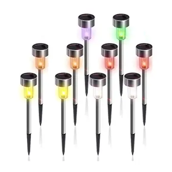 

10pcs/set Stainless Steel LED Solar Light Outdoor Lawn Light Lighting Lamp X6HC