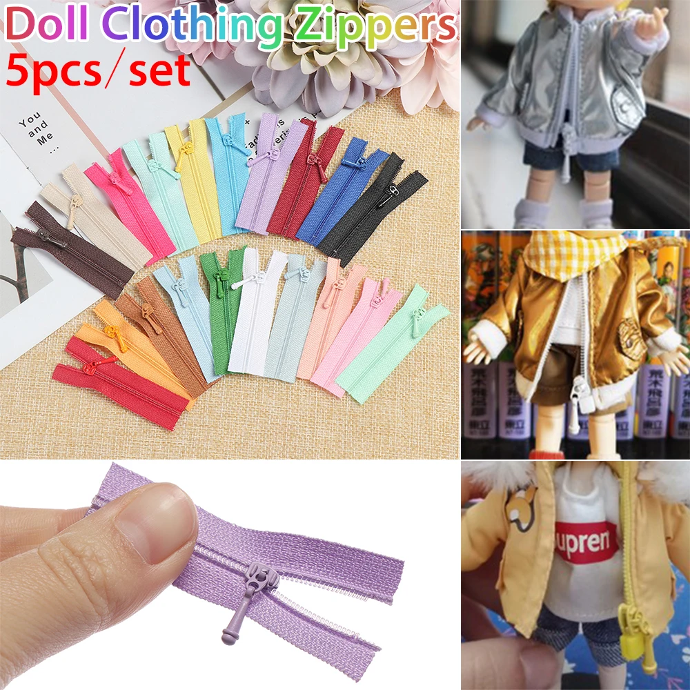 5Pcs/set Mini Zipper DIY Handmade Sewing Scrapbooking Garment Applique Doll Clothing Zippers Clothes Accessories | Дом и сад