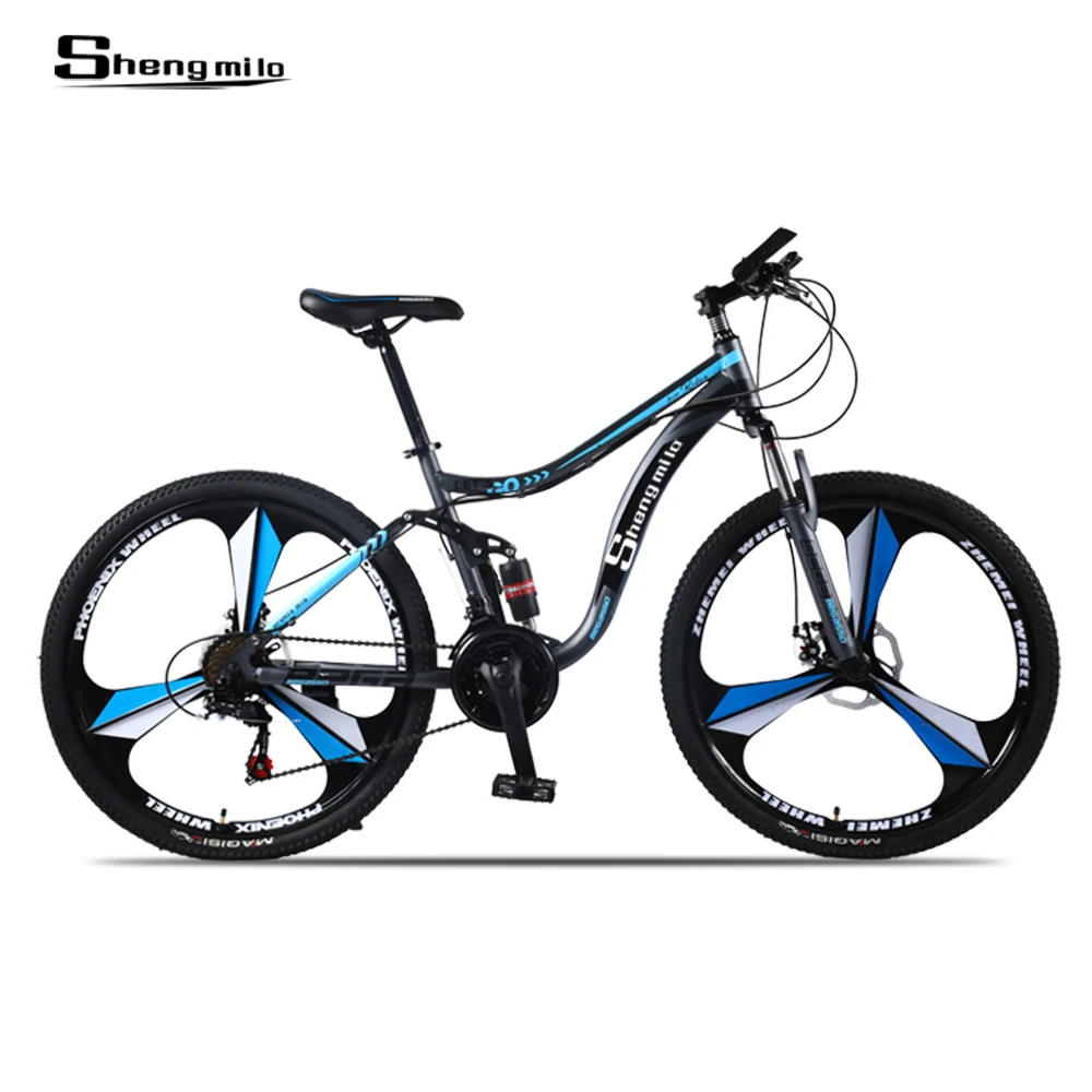 Discount Sheng milo  mountain bike 26 -inch steel 21 -speed bicycles dual disc brake variable speed street bikes racing bike 1