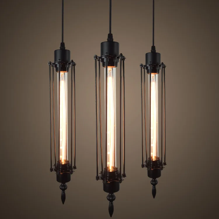

American-Style Village Retro Creative Art Edison Flute Single-head Droplight Coffee Shop Bar Hanging Lamps
