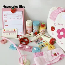 Тканевая сумка для моделирования, переносная медицинская коробка для доктора, сумка для медсестры, игрушка для игры в дом, деревянная игрушка