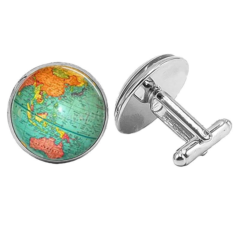 

Новинка, ювелирные запонки, запонки с рисунком мира, круглые запонки для мужчин, подарок, высококлассная французская рубашка, рукав для ногтей