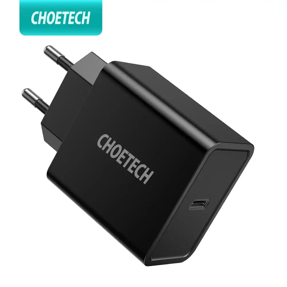 CHOETECH быстрое зарядное устройство usb type C PD 18 Вт Зарядное для мобильного телефона