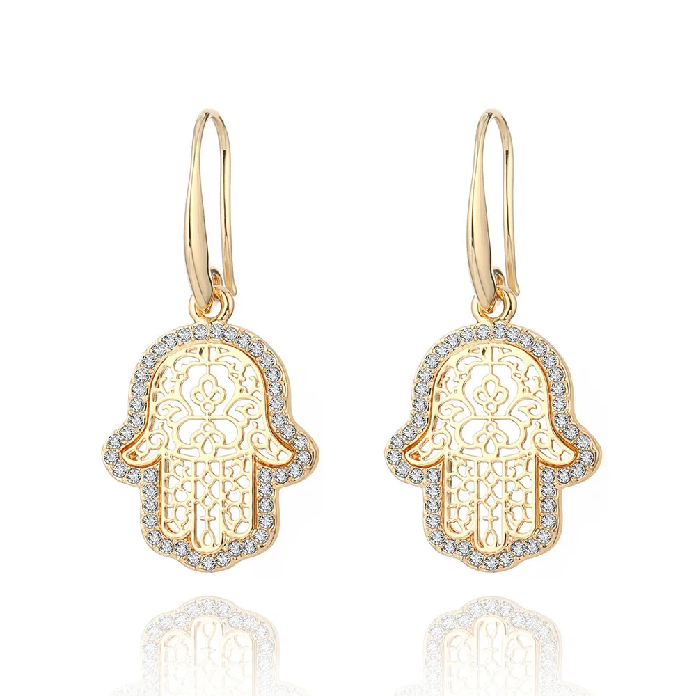Gold Lucky Collares Bijoux Femme Хамса рука начальная ожерелье для женщин золотые ювелирные изделия выдалбливают ключицы Звено Цепи Подвеска колье - Окраска металла: Gold