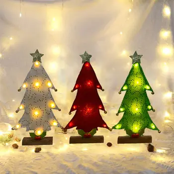 

Mini Christmas Tree with LED Lights Ornaments Festival Desktop Table Home Decoration Holiday Xmas Gift