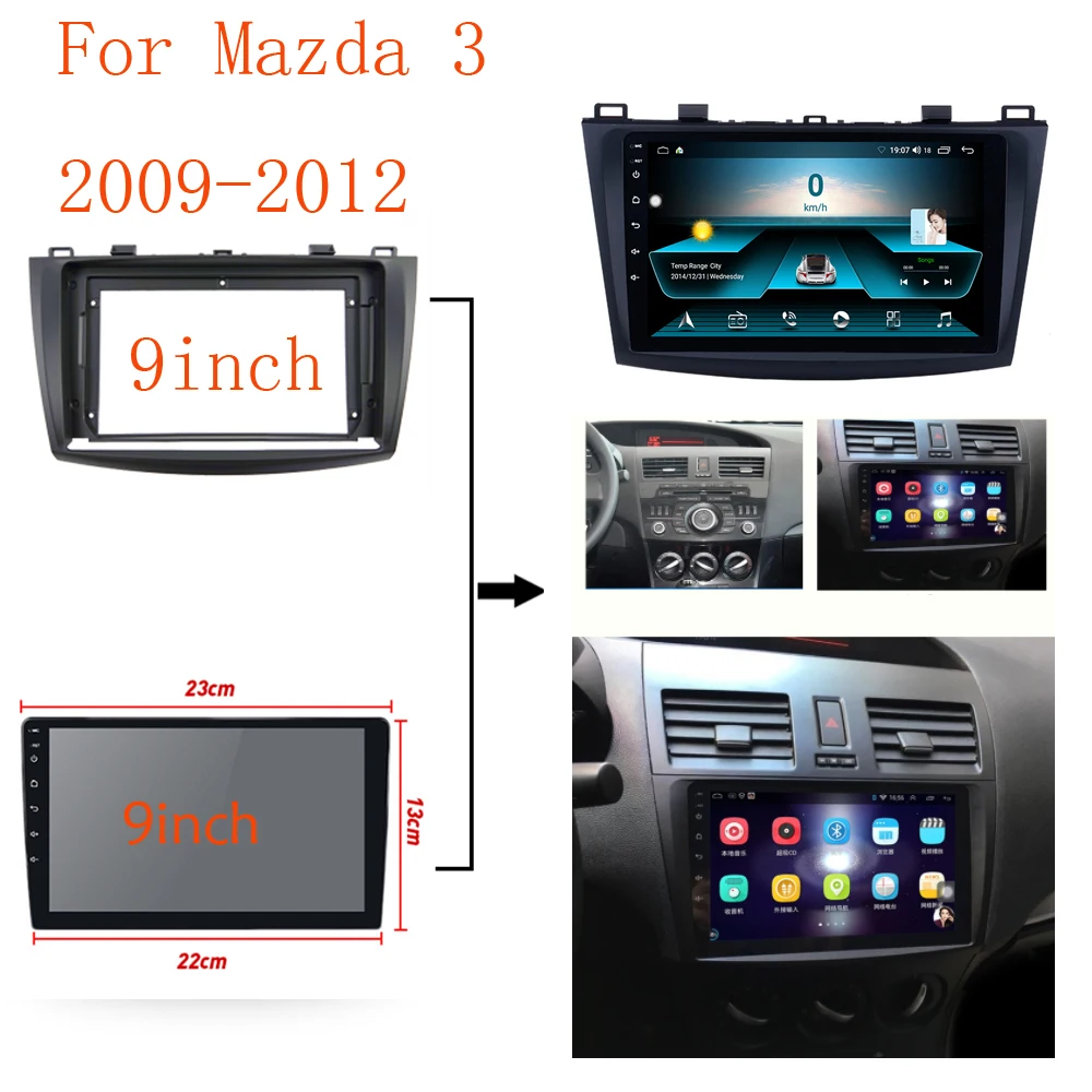 2 Din 9 дюймов Автомобильный радиоприемник установка DVD GPS Mp5 пластиковая панель
