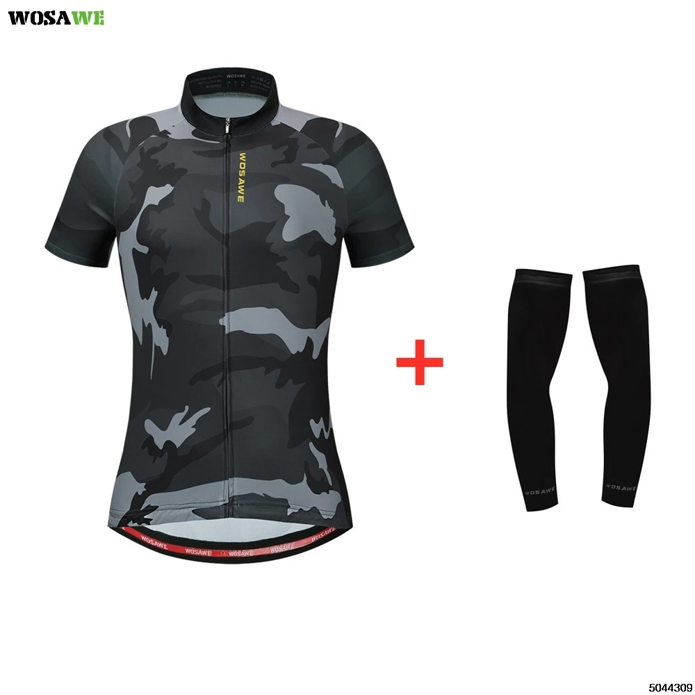 WOSAWE Men's Cycling Jersey Summer Breathable and Arm Sleeves Kit Bike Clothes Sportswear Suit MTB Ropa Ciclismo Spinning | Спорт и