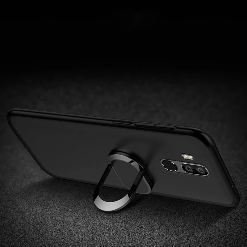 Cover For Oukitel K9 Case Red Blue Black Classic Finger Ring 360 Degree Rotation Soft Silicon