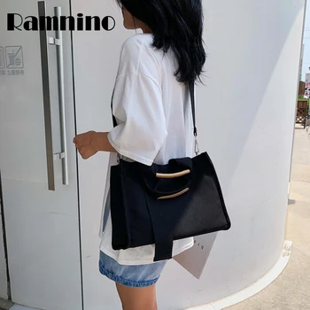 

Women Handbag Large Capacity Shopping Bag Cotton Canvas Handbag Casual Tote Female Eco Crossbody Bag Vintage Messenger Bags