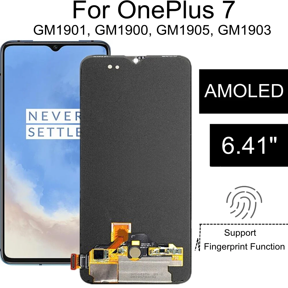 

6.41" AMOLED For OnePlus 7 1+7 LCD Display Touch Screen Digitizer Assembly Replacement For phone GM1901 GM1900 GM1905LCD