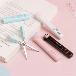 Ciseaux en forme de stylo patte de chat, bricolage mignon Scrapbooking, coupe papier, ciseaux de poche portables, couteau utilitaire 