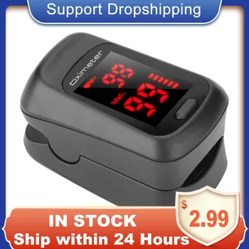 

In Stock Children Fingertip Pulse Oximeter Blood Oxygen Saturation Monitor Large LED Display Lanyard Home Health Care De Dedo