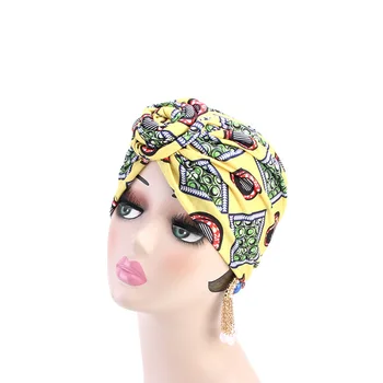 

Cotton Women Turban Hair Caps African Pattern Knot Headwrap Fashion Warm Bandana Hats Ladies Cap Night Sleep Hair Styling Tools