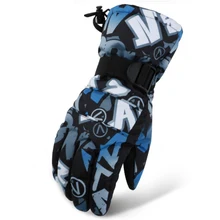 Детские перчатки для катания на лыжах и сноуборде для девочек, противоскользящие термостойкие Водонепроницаемые зимние теплые флисовые мотоциклетные перчатки для женщин и мужчин