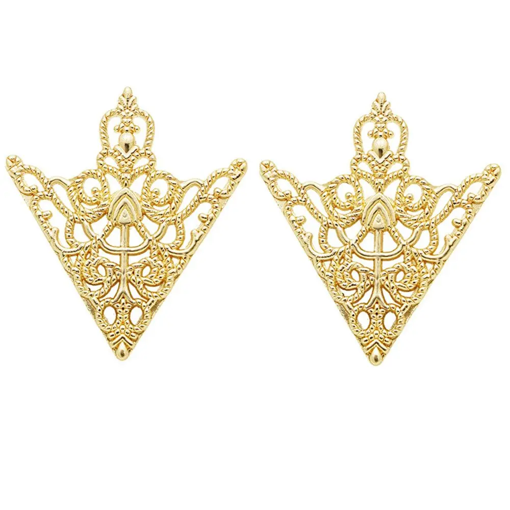 Set Di 3 Spille A Triangolo Cavo Retrò, Finiture Oro, Argento E Antico, Per Camicie E Risvolti