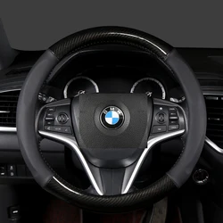 Luxury Leather Car Steering Wheel Cover - 38cm, 15 - Inch (4)