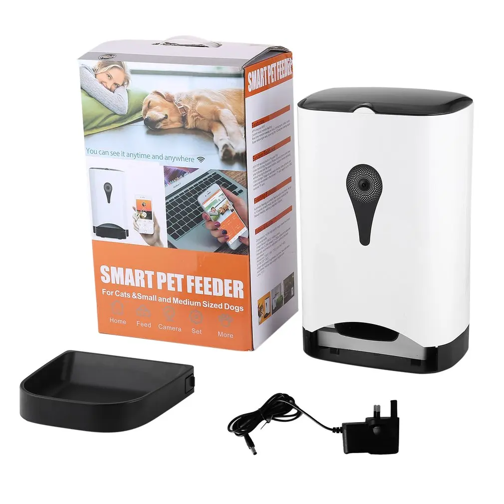 Smart Automatic Pet Feeder With Wireless Camera For Dog Cat With