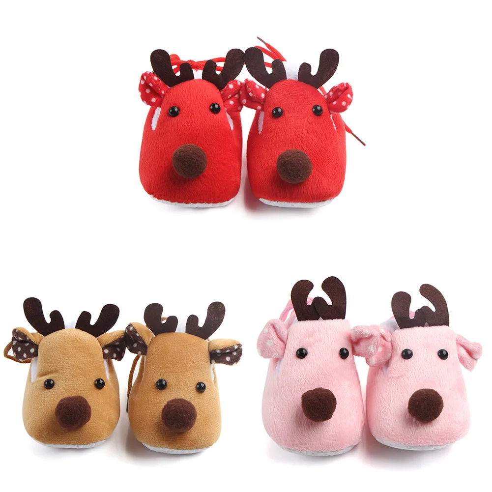 

Christmas moose Newborn Toddler Baby Shoes Crib Shoes Cartoon Animal Soft Sole Non-slip Baby Shoes