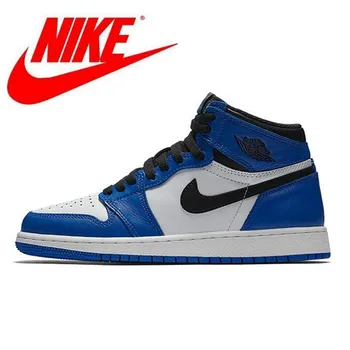 

Original Nike Air Jordan 1 Retro High Game Royal GS Men's Basketball Shoes Women High-top Sports non-slip Sneakers 575441-403