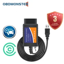 ELM327 V1.5 Bluetooth Coding Reader OBD2 Scanner Cable Switch Key ,USB Diagnostic Tools Forscan Obdii Elm 327 Software for Ford