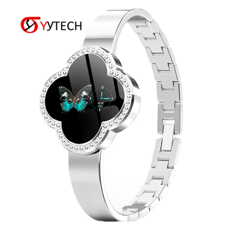 SYYTECH Модный женский смарт-браслет с четырехлистной травой S6, мониторинг сердечного ритма, спортивный шагомер, умные часы, браслет