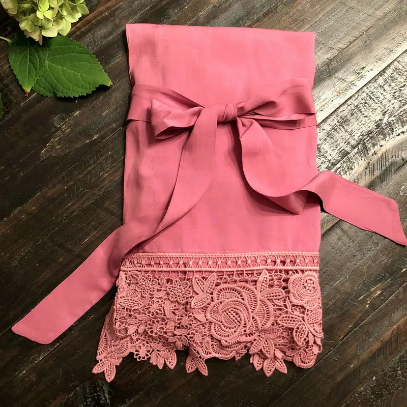 YUXINBRIDAL новые фиолетовые однотонные платья из вискозы и хлопка для подружек невесты с кружевной отделкой женские свадебные халаты кимоно халаты для невесты - Цвет: dusty pink