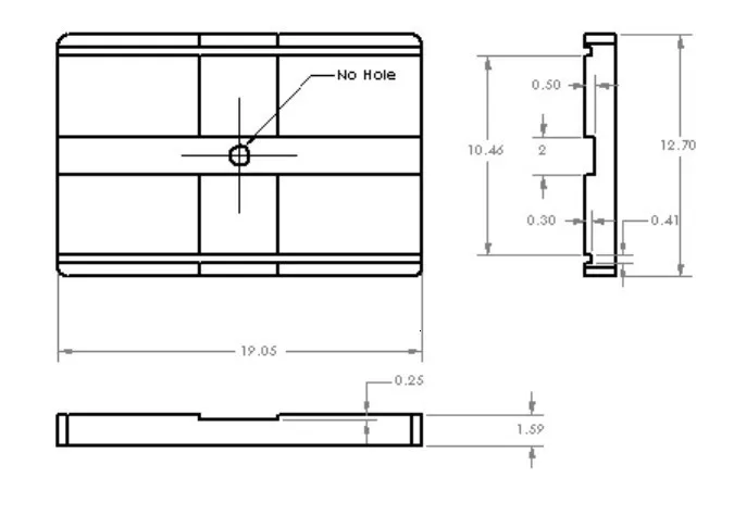 N42 NdFeB магнит-брусок с прорезями 3/4 "* 1/2" * 1/16 "полюса по бокам 19,05x12,7x1,59 мм тонкие прорези блок намагниченные блестящие никель