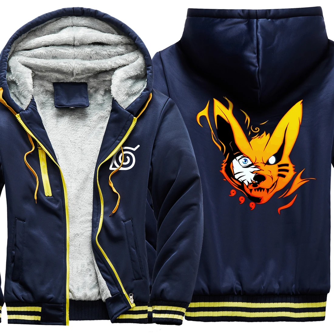 Мужская Утепленная куртка реглан Naruto с мультяшным принтом шерстяная подкладка