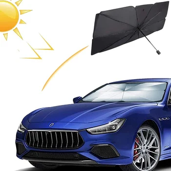 

Dropshipping New Car Windshield Sun Shade Umbrella Foldable Sun Shades Cover for Front Window Blocks UV Rays Sun Visor Protector