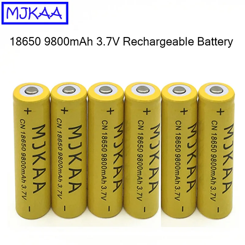 

MJKAA 6Pcs 18650 3.7V 9800mAh Li-ion Rechargeable Battery High Capacity Batteries for Flashlight Power Bank