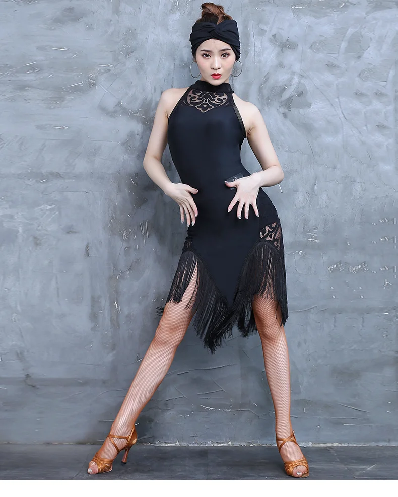 High Quality Latin Dance Costume Female Samba Cha Cha Performance Training Clothes Sexy Sleeveless Bodysuit Tassel Skirt DL5049