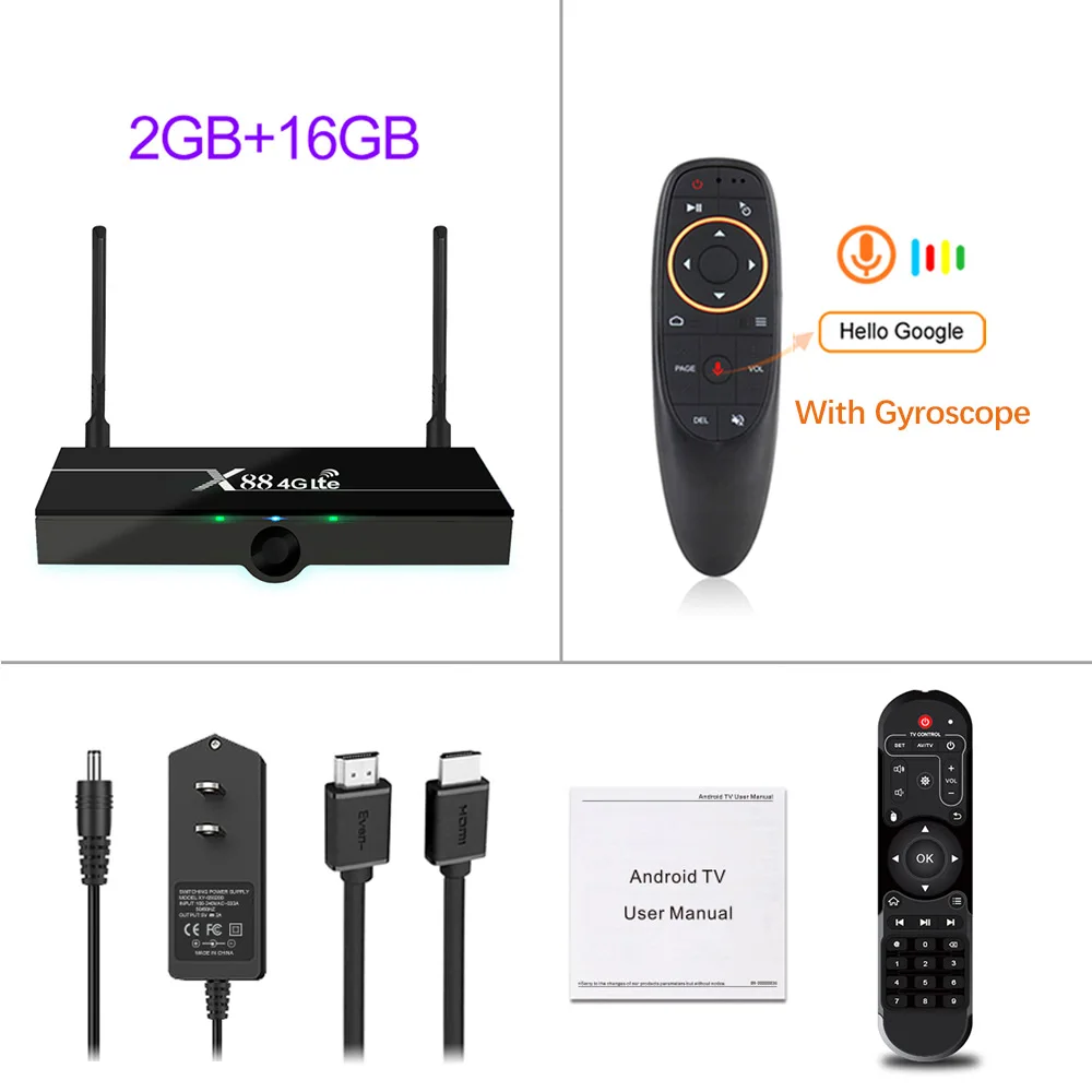 add G10 Gryo X88 4G Lte Smart Android tv Box 7,1 Rockchip RK3328 поддержка 4G Nano SIM карты 2GB 16GB 2,4G/5G двойной Wifi 4K Google Play медиа-бокс - Цвет: add G10 Gryo