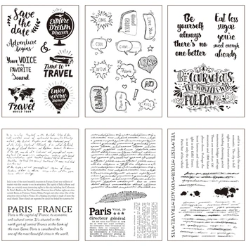 

6pcs /pack English Paragraph Animal Craft Transparent Silicone Stamp for Scrapbooking Card Making DIY Photo album Decoration