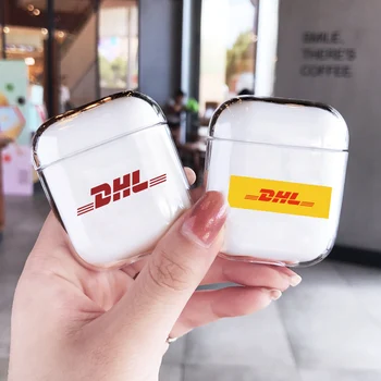 

Fashion cute Clear DHL Barcode pattern For Airpods Case cute Bluetooth Earphone protective case For Air pods 2/3 Pro hard case
