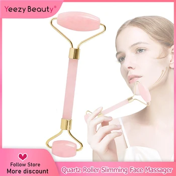 

Quartz Roller Slimming Face Massager Lifting Tool Natural Jade Facial Massage Roller Stone Skin Massage Beauty Care Tool