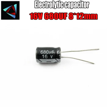 

12PCS Higt quality 16V 680UF 8*12mm 680UF 16V 8*12 Electrolytic capacitor