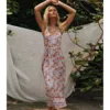 2022 Summer Boho Casual Floral Printed Strap Midi Dress Sleeveless Backless Sexy Vintage Cami Vestidos Beach Women Slip Dresses ► Photo 1/6
