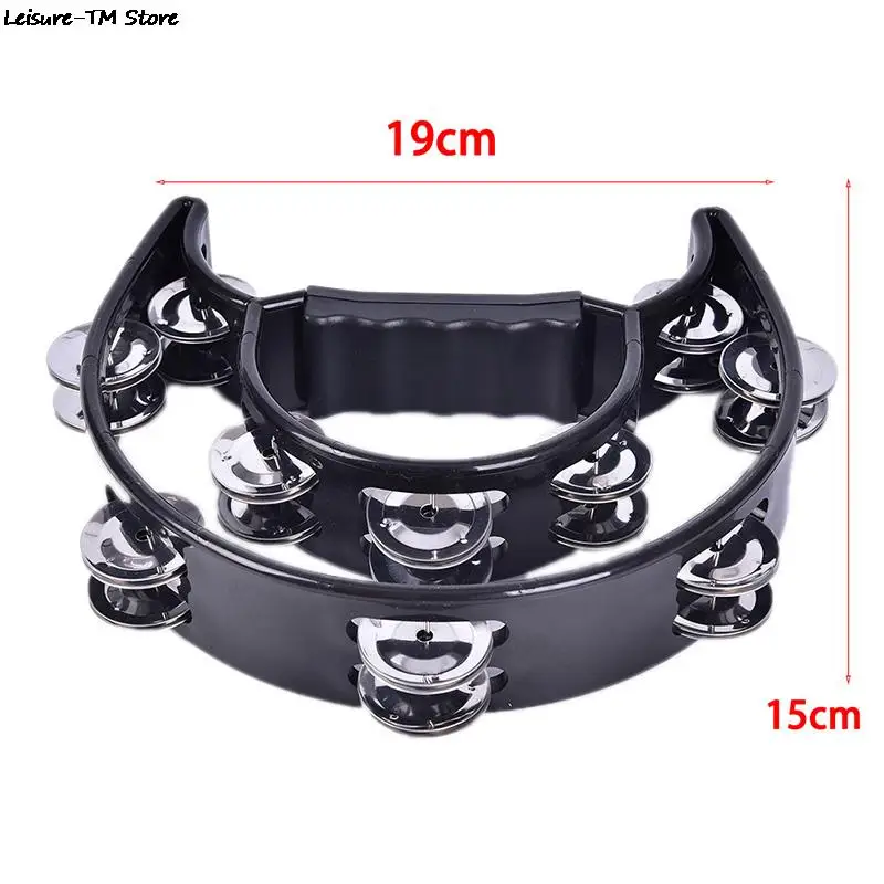 Double Half Moon Music Tambourine Percussion Tamborine Drum Durable Metal Jingles Percussion Instruments